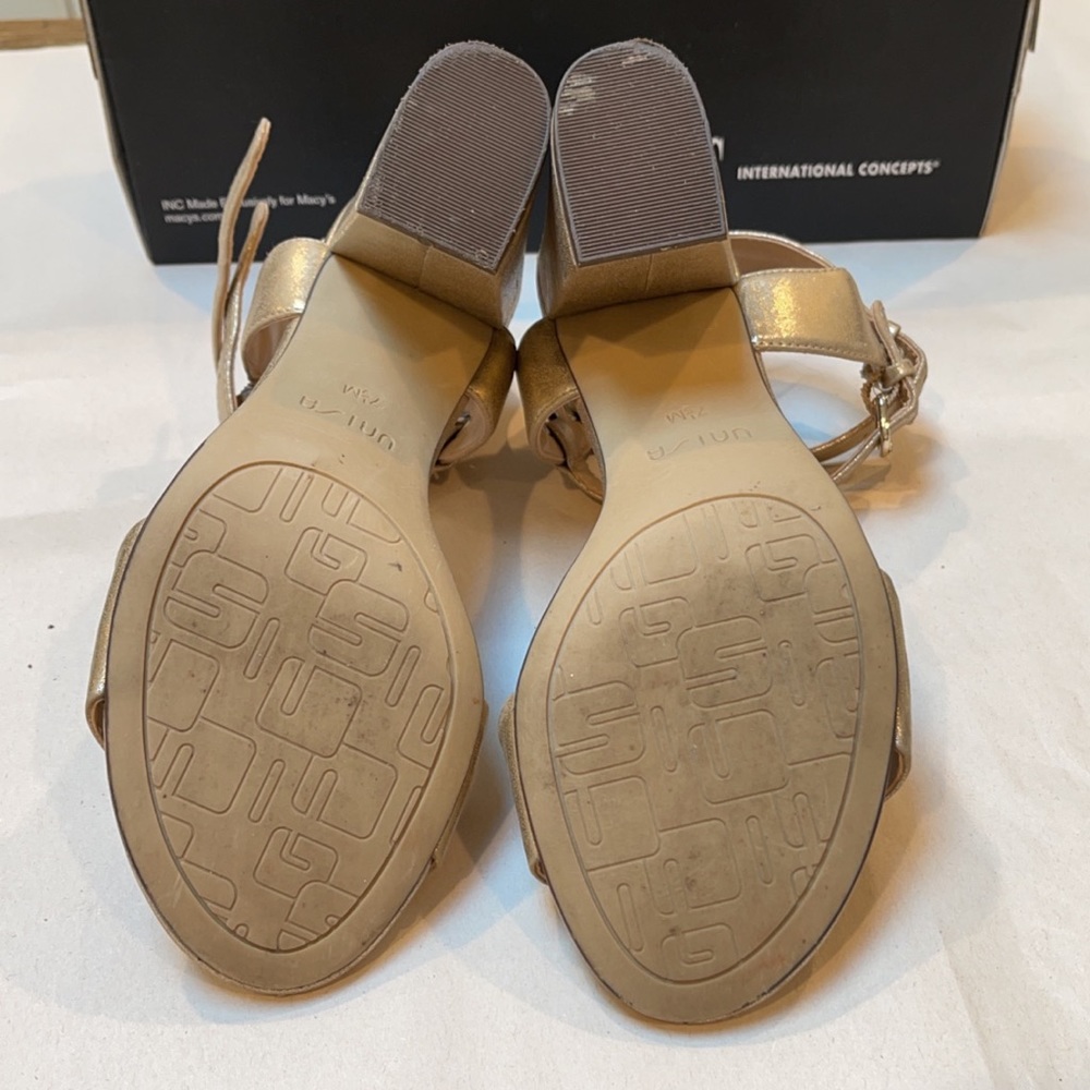 Unisa Reiaa Metallic Gold Strappy Sandals - Picture 11 of 14